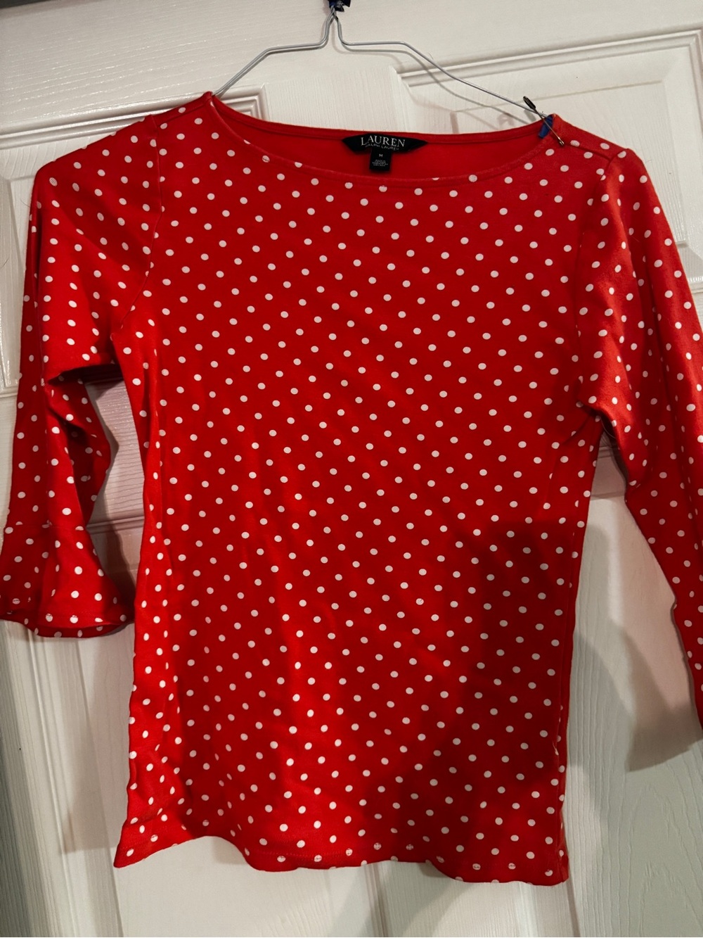 Ralph Lauren Pink Polka Dot Long Sleeve Top